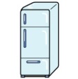 3ドア冷蔵冷凍庫のイラスト画像
