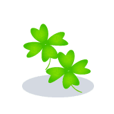 2つの四葉のクローバーのイラスト