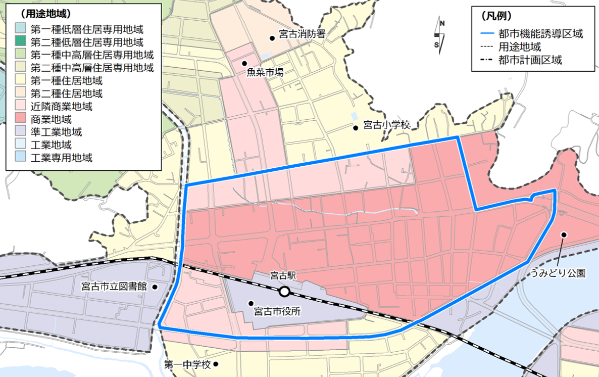 都市機能誘導区域の地図