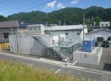 雨水タンクなどが設置された千徳雨水ポンプ場の写真