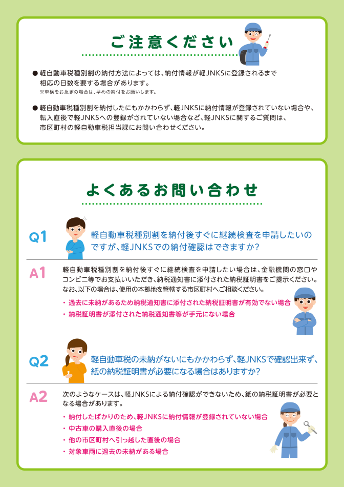 軽自動車の車検は軽KNKSで変わる!のチラシ(裏)