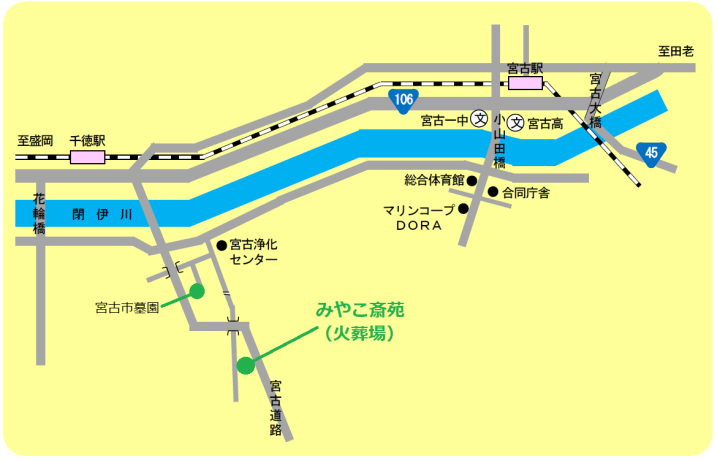 みやこ斎苑の位置図
