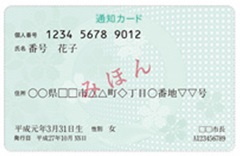 通知カードの見本