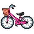 ピンク色の2輪自転車のイラスト