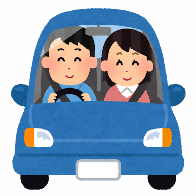 快適に車を運転するイラスト