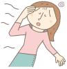 頭阿賀くらくらして倒れそうな女性のイラスト
