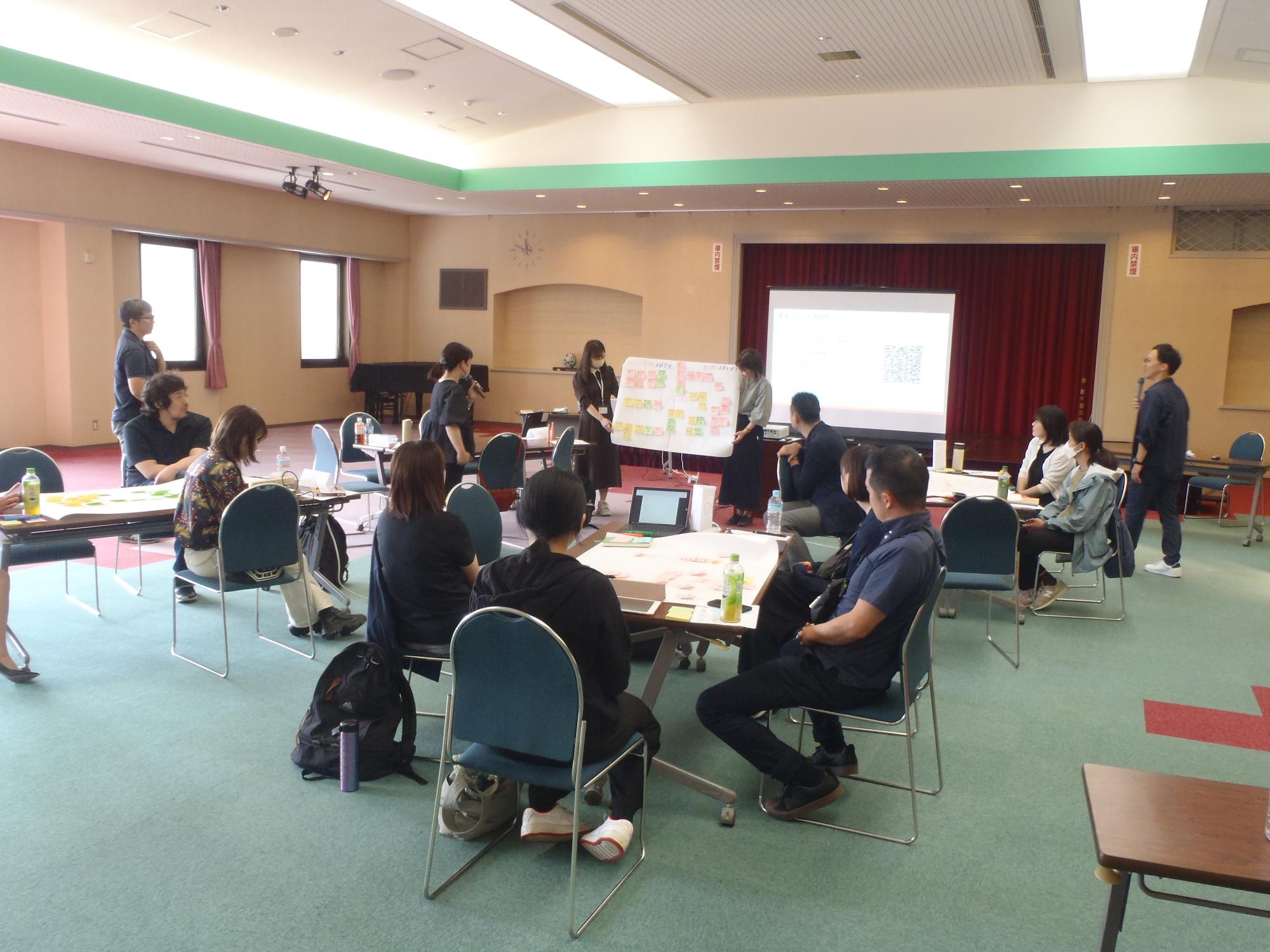 第2回ワークショップで発表する参加者