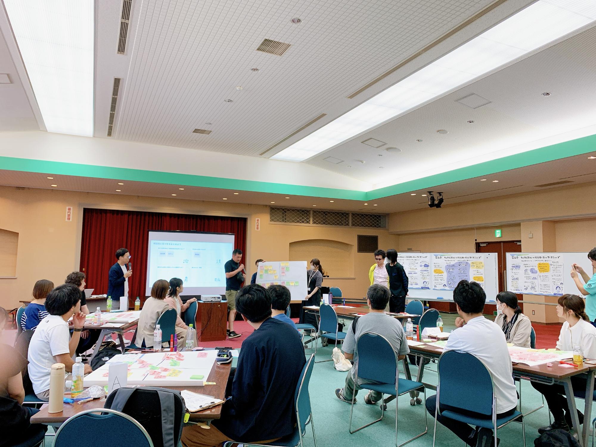 第1回ワークショップでグループワークに取り組む参加者