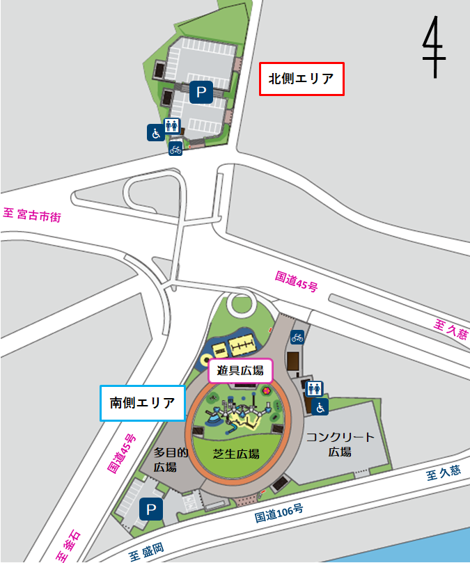 うみどり公園内の施設がのったイラスト