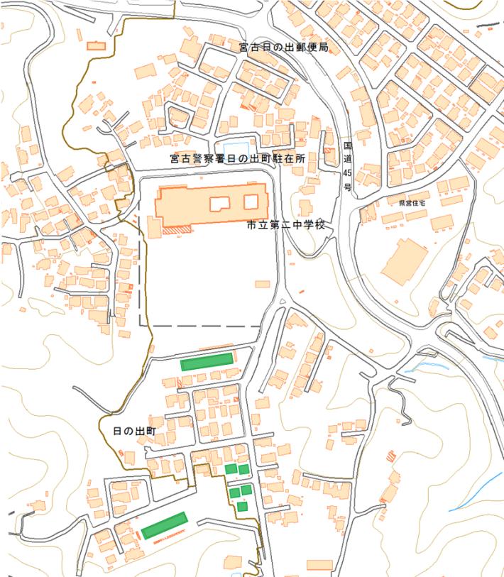 日の出町団地住宅の位置図