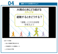 04避難するときどうする？の画面を写した写真