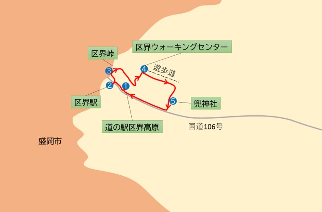 とことこ兜コースのルート地図